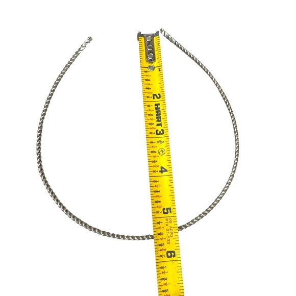 Vintage Sterling Silver Twisted Choker Necklace For Pendant Artisan Crafted - Picture 4 of 6